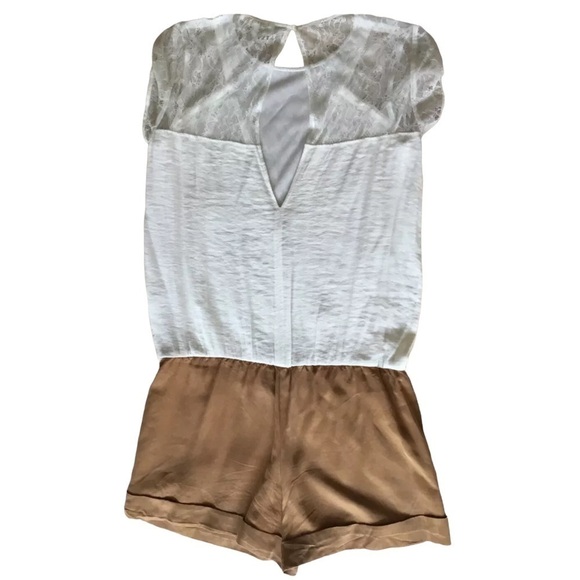 Maje Romper Playsuit Lace Trim Top with cuffed shorts - Picture 2 of 2